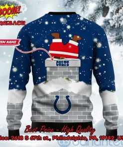 indianapolis colts santa claus on chimney personalized name ugly christmas sweater 3 r00Uf