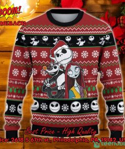Jack Skellington Zero And Sally Halloween Ugly Christmas Sweater