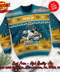 Jacksonville Jaguars Disney Characters Personalized Name Ugly Christmas Sweater