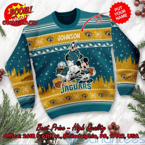 Jacksonville Jaguars Disney Characters Personalized Name Ugly Christmas Sweater