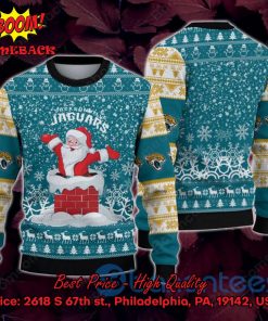 Jacksonville Jaguars Happy Santa Claus On Chimney Ugly Christmas Sweater