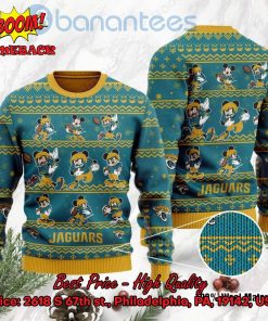 Jacksonville Jaguars Mickey Mouse Postures Style 1 Ugly Christmas Sweater