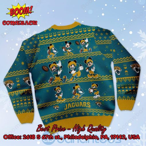 Jacksonville Jaguars Mickey Mouse Postures Style 1 Ugly Christmas Sweater