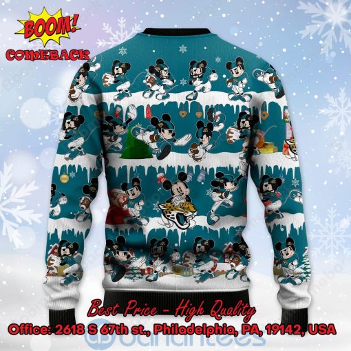 Jacksonville Jaguars Mickey Mouse Postures Style 2 Ugly Christmas Sweater