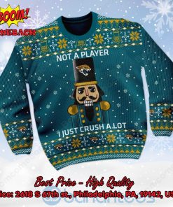 jacksonville jaguars nutcracker not a player i just crush alot ugly christmas sweater 2 RenqR