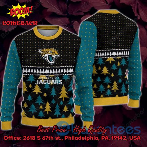 Jacksonville Jaguars Pine Trees Ugly Christmas Sweater