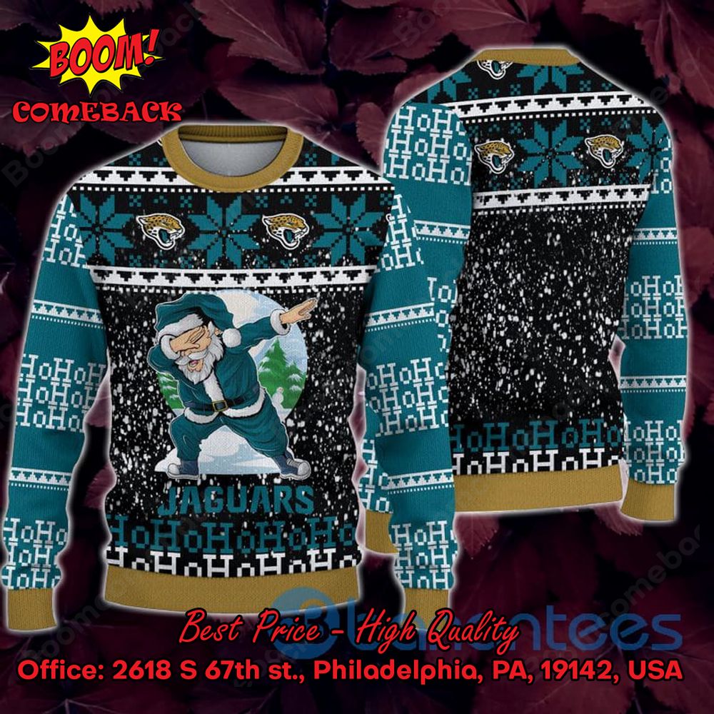 Jacksonville Jaguars Santa Claus Dabbing Ho Ho Ho Ugly Christmas Sweater