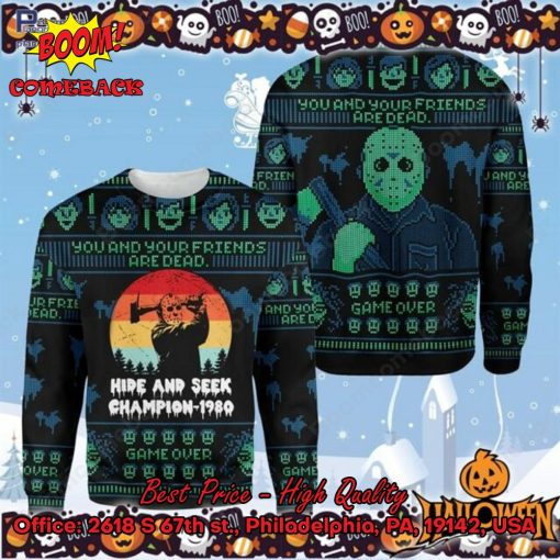Jason Voorhees Hide And Seek Champion 1980 Halloween Ugly Christmas Sweater