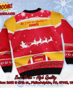 kansas city chiefs all i need for christmas is chiefs custom name number ugly christmas sweater 3 c9WcF
