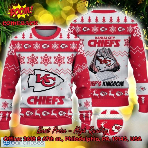 Kansas City Chiefs Gloves Chief’s Kingdom Ugly Christmas Sweater