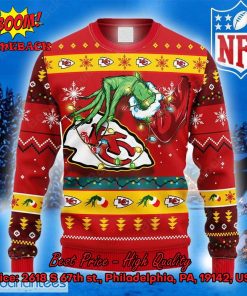 Kansas City Chiefs Grinch Hand Christmas Light Ugly Christmas Sweater