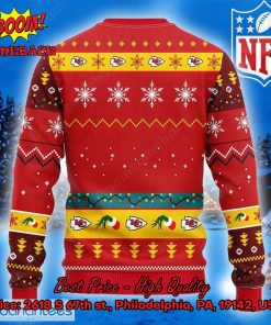 Kansas City Chiefs Grinch Hand Christmas Light Ugly Christmas Sweater