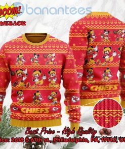 Kansas City Chiefs Mickey Mouse Postures Style 1 Ugly Christmas Sweater