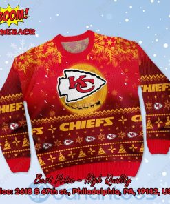 kansas city chiefs santa claus in the moon ugly christmas sweater 2 BE9Z4