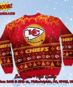 kansas city chiefs santa claus in the moon ugly christmas sweater 3 jZdwF