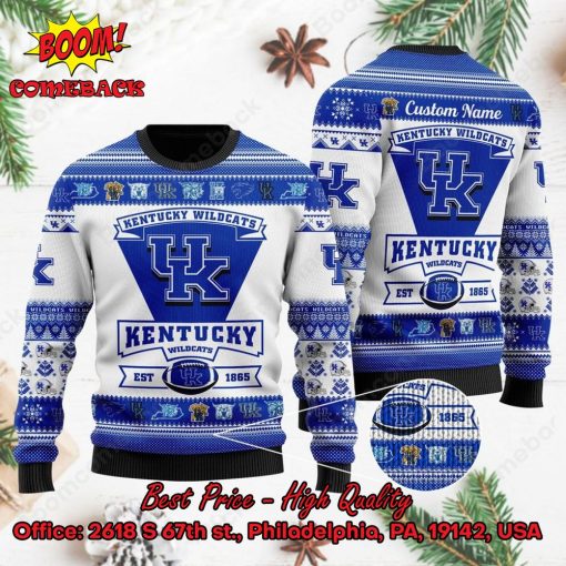 Kentucky Wildcats Football Team Logo Ugly Christmas Sweater