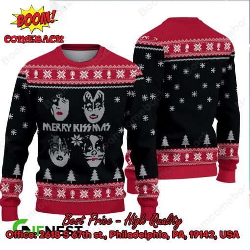 Kiss Rock Band Big Face Merry Kissmas Ugly Sweater