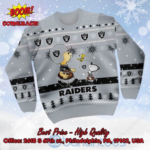Las Vegas Raiders Charlie Brown Peanuts Snoopy Ugly Christmas Sweater