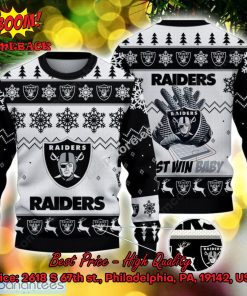 Las Vegas Raiders Gloves Just Win Baby Ugly Christmas Sweater