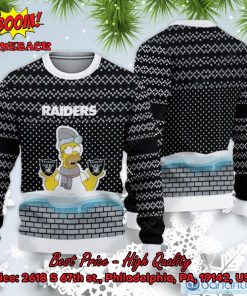 Las Vegas Raiders Homer Simpson Santa Hat Christmas Sweater