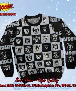 las vegas raiders logos ugly christmas sweater 2 UAVxH