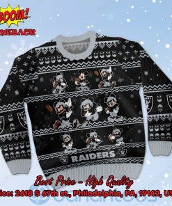 Las Vegas Raiders Mickey Mouse Postures Style 1 Ugly Christmas Sweater
