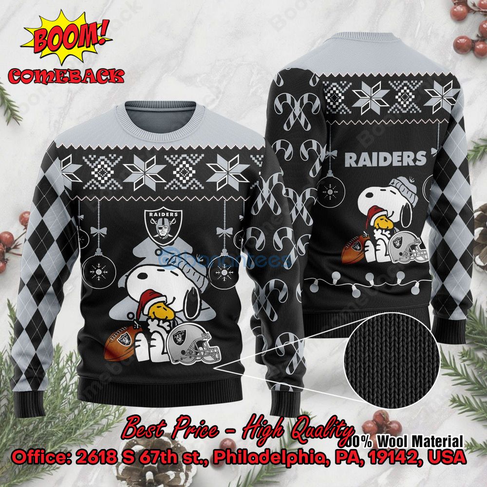 Las Vegas Raiders Peanuts Snoopy Ugly Christmas Sweater