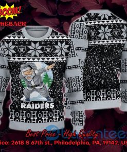 Las Vegas Raiders Santa Claus Dabbing Ho Ho Ho Ugly Christmas Sweater