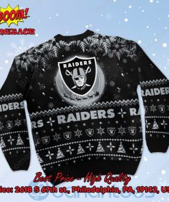 las vegas raiders santa claus in the moon ugly christmas sweater 3 JYuw0