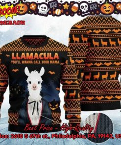 Llamacula You’ll Wanna Call Me Your Mama Halloween Ugly Christmas Sweater