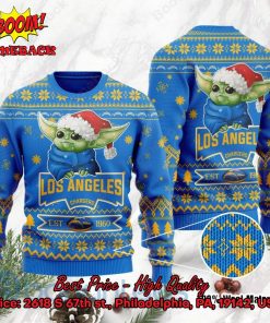 Los Angeles Chargers Baby Yoda Santa Hat Ugly Christmas Sweater