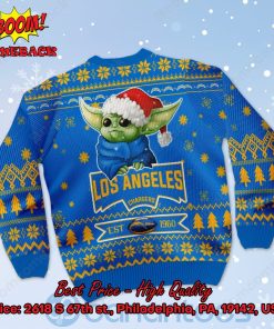 los angeles chargers baby yoda santa hat ugly christmas sweater 3 z6P97