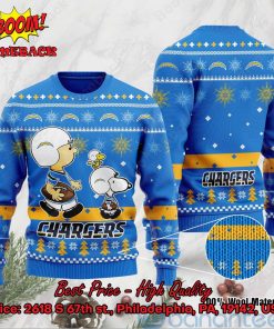 Los Angeles Chargers Charlie Brown Peanuts Snoopy Ugly Christmas Sweater