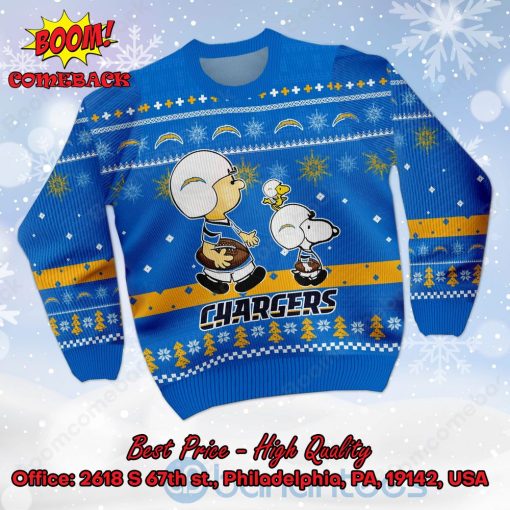 Los Angeles Chargers Charlie Brown Peanuts Snoopy Ugly Christmas Sweater