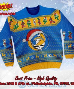 Los Angeles Chargers Grateful Dead Santa Hat Ugly Christmas Sweater