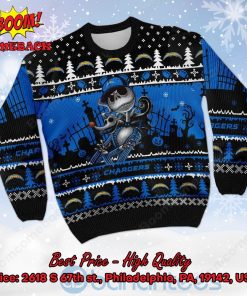 Los Angeles Chargers Jack Skellington Halloween Ugly Christmas Sweater