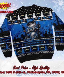 los angeles chargers jack skellington halloween ugly christmas sweater 3 L6tBX