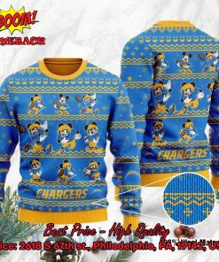 Los Angeles Chargers Mickey Mouse Postures Style 1 Ugly Christmas Sweater