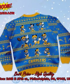 los angeles chargers mickey mouse postures style 1 ugly christmas sweater 3 QKvGn