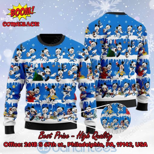 Los Angeles Chargers Mickey Mouse Postures Style 2 Ugly Christmas Sweater