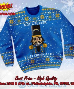 los angeles chargers nutcracker not a player i just crush alot ugly christmas sweater 2 WUrih