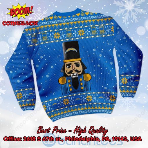 Los Angeles Chargers Nutcracker Not A Player I Just Crush Alot Ugly Christmas Sweater