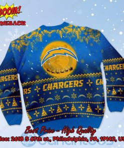 los angeles chargers santa claus in the moon ugly christmas sweater 3 61DrM