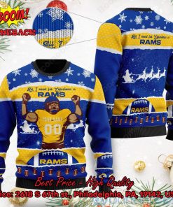 Los Angeles Rams All I Need For Christmas Is Rams Custom Name Number Ugly Christmas Sweater