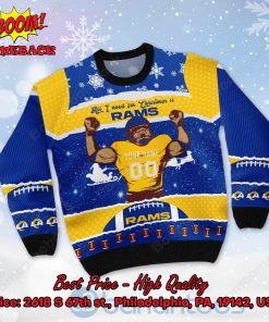 los angeles rams all i need for christmas is rams custom name number ugly christmas sweater 2 yWWm1