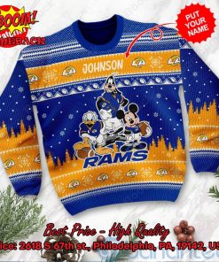 los angeles rams disney characters personalized name ugly christmas sweater 2 FyJkB