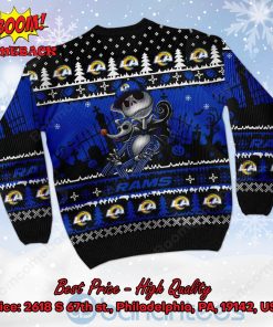 los angeles rams jack skellington halloween ugly christmas sweater 3 0JK5s