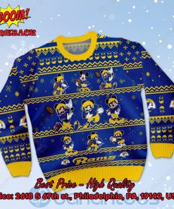 Los Angeles Rams Mickey Mouse Postures Style 1 Ugly Christmas Sweater