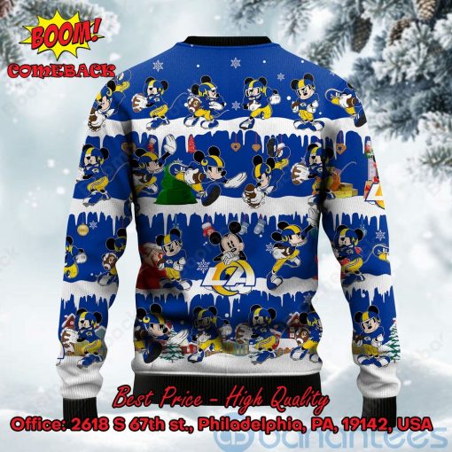 Los Angeles Rams Mickey Mouse Postures Style 2 Ugly Christmas Sweater