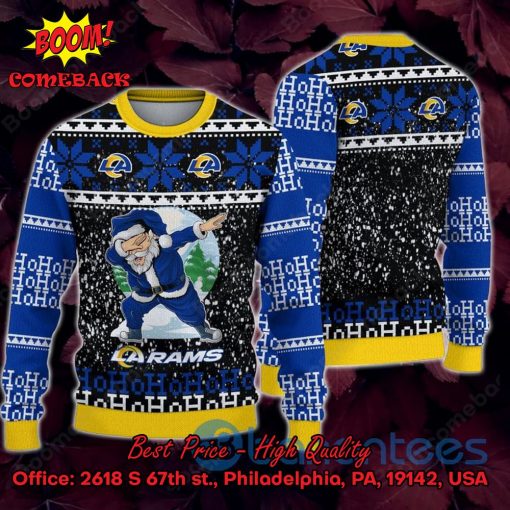 Los Angeles Rams Santa Claus Dabbing Ho Ho Ho Ugly Christmas Sweater
